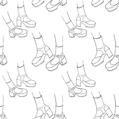 pattern. Seamless pattern with minimalist women's heels. Pattern for wrapping paper, posters, wallpaper, postcards, for printing on storage boxes.