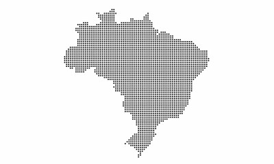 Brazil dotted map with grunge texture in dot style. Abstract vector illustration of a country map with halftone effect for infographic. 