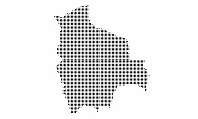 Fototapeta na wymiar Bolivia dotted map with grunge texture in dot style. Abstract vector illustration of a country map with halftone effect for infographic. 