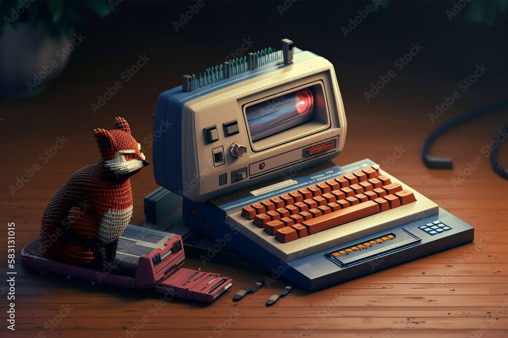 Poster retro computer graphics and pixel art featuring iconic characters such as virus hero
