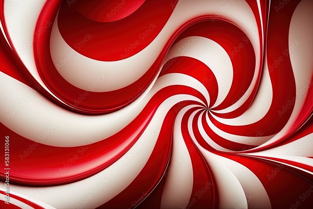 Poster candy canes with a red and white abstract backdrop generative ai