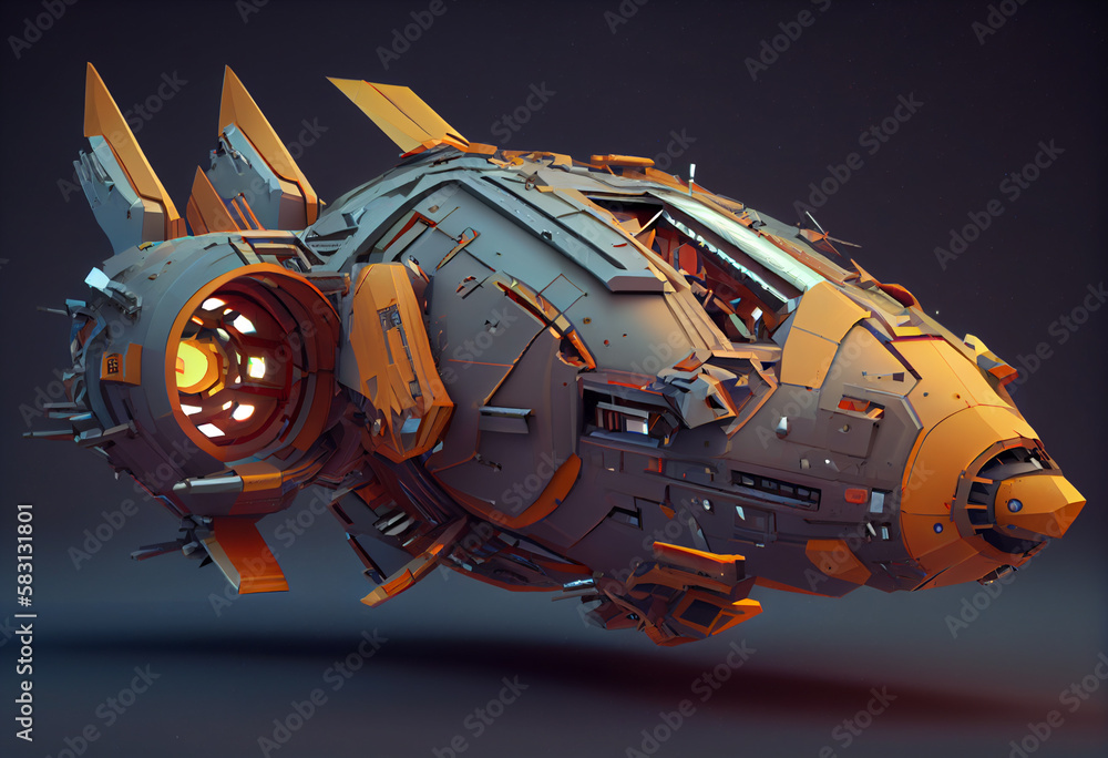 Poster a low poly geometry background featuring abstract spaceship style. the geometric shapes and bright c