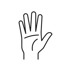 Human hand icon. High quality black vector illustration.