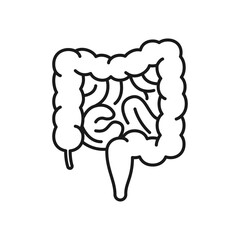 Human intestine icon. High quality black vector illustration.