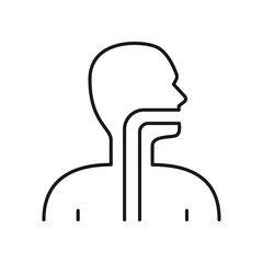 Human pharynx icon. High quality black vector illustration.