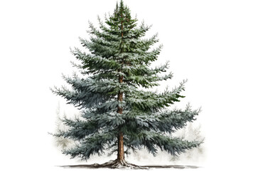 Fir Tree On A White Background . Generative AI