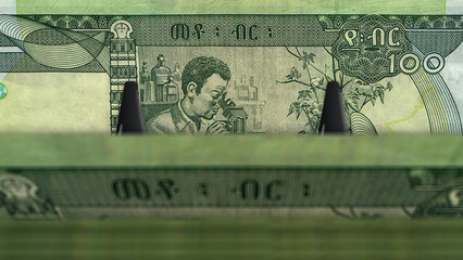 Ethiopia Birr money banknotes pack 3d illustration