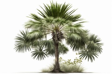 Fototapeta na wymiar Saw Palmetto Tree On A White Background . Generative AI