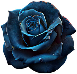 blue rose  isolated on transparent or white background, png, mockup - obrazy, fototapety, plakaty