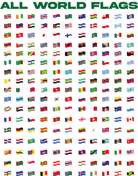 set of flags of the world