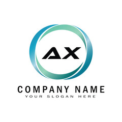 AX modern company linked logo design