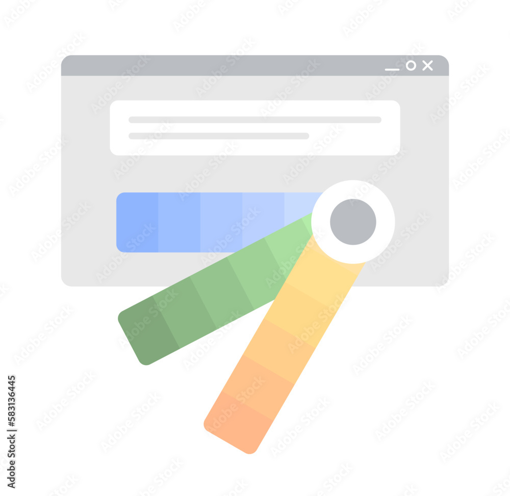 Poster switching website design color scheme semi flat color vector object. palettes. editable icon. full s