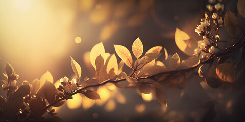Warmth of Spring: Spring Background Aesthetic with Golden Light and Rustic Tones