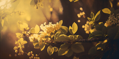 Warmth of Spring: Spring Background Aesthetic with Golden Light and Rustic Tones
