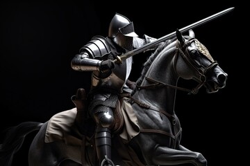 Fototapeta premium Knight in Shining Armor - Epic Render Made with Generative AI