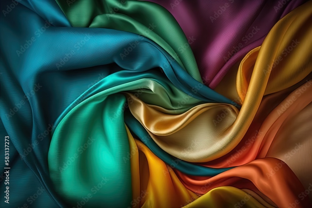 Poster abstract color gradient silk background; the height of elegance. generative ai