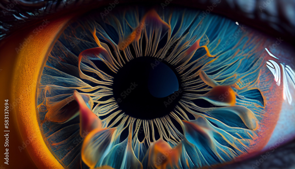 Poster anatomy inspired abstract design with futuristic elements ,generative ai