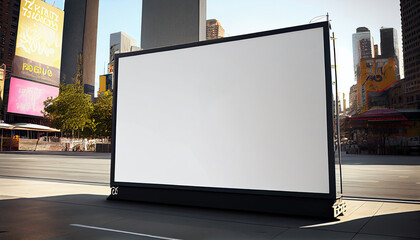 Billboard advertisement outdoors sign poster business building exterior marketing city life ,generative AI
