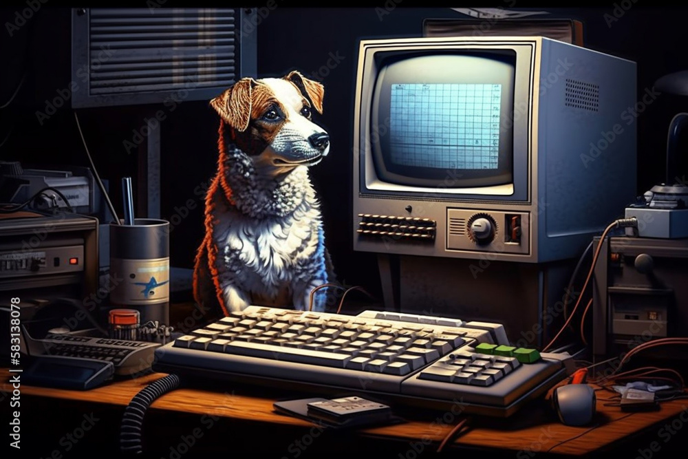 Aufkleber retro computer graphics and pixel art featuring. generative ai technology