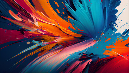 Abstract multi colored backdrop, creativity painted in grunge ,generative AI