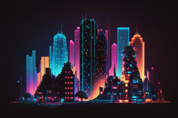 Futuristic abstract city a hub of technology and progress. Metaverse cyber concept idea. Innovation and advancement. Ai generated