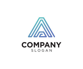Modern letter A logo design for digital technology
