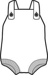 Fototapeta premium BABY'S KNIT ROMPER VECTOR FLAT DRAWING. 