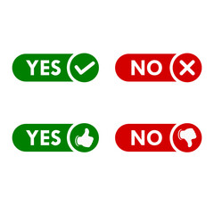 Yes and No Icons in a flat style.