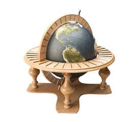 Wooden World Globe Ornament