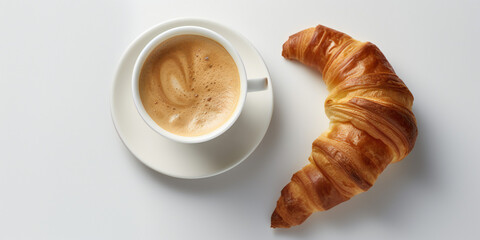 cup of coffee and croissant