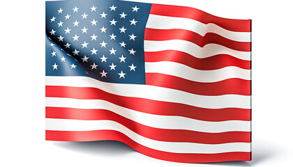 Fototapeta premium American flag in the wind close up, generative AI.