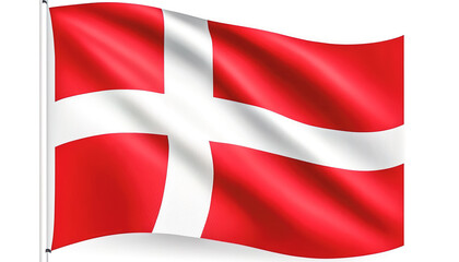 Fototapeta premium Denmark National Flag, textured background, generative AI.