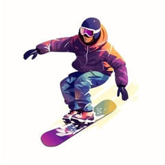 Fototapeta na wymiar snowboarder jumping in air