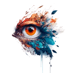 Foto op Aluminium eye of the animal in color splash vibrant effects © The Stock Guy