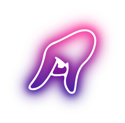 Set of Hands poses neon