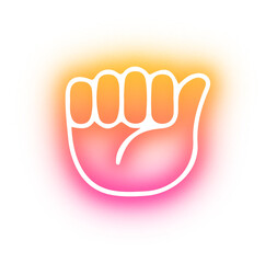 Obraz premium Set of Hands poses neon