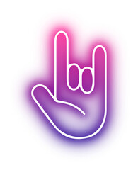 Set of Hands poses neon