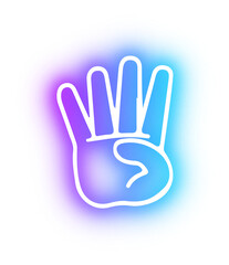 Set of Hands poses neon