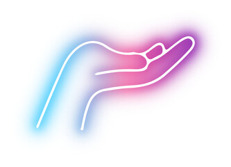 Set of Hands poses neon