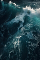 Sea waves, vertical background. AI generative.