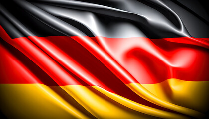 Wavy flag of Germany, texture background, generative AI.