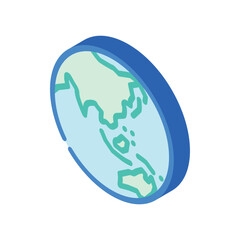 asia earth planet map isometric icon vector illustration