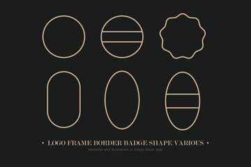 Logo design, oval and circle frame border badge.
