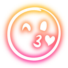 Set of Emoticon neon