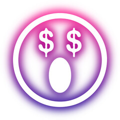 Set of Emoticon neon