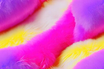 Creative neon pink faux fur extra soft cover seamless pattern texture. Cozy woolly textile background with painted animal hair fabric material., created with generative ai