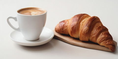 cup of coffee and croissant