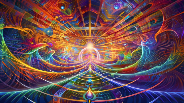 Experiences Surreal Psychedelic Landscapes A Trippy DMT LSD and Psilocybin Experience of Hallucinations made with Generative AI