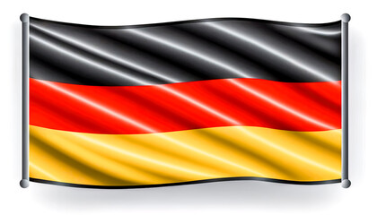 Naklejka premium Wavy flag of Germany, texture background, generative AI.