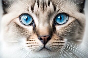 Portrait of a British cat on a white isolated background for advertising. Pet concept. Generative Ai